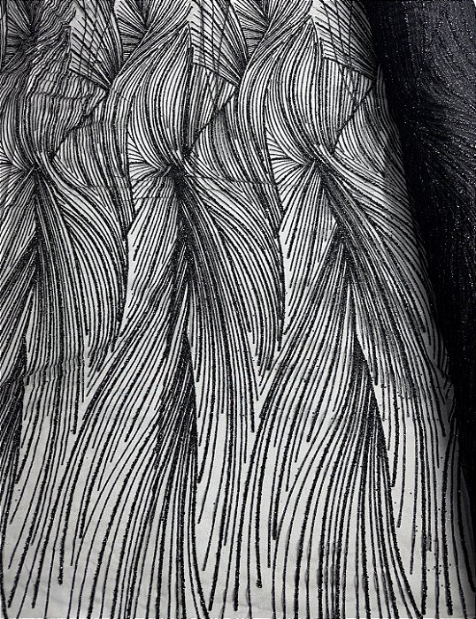 Tule Diamante Quebrado Des. LYD 090 Preto