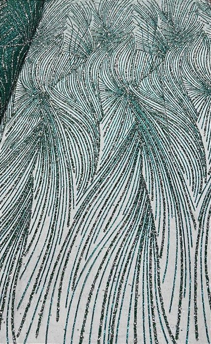 Tule Diamante Quebrado Des. LYD 090 Verde Esmeralda