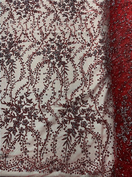 Tule Diamante Quebrado Des 2116 Vermelho