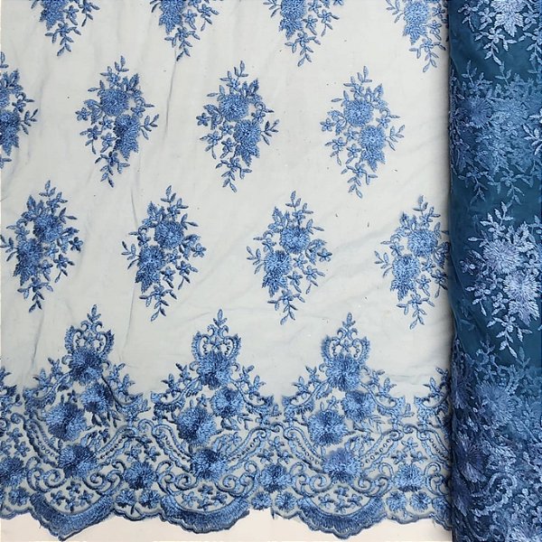 Renda fio de seda F 20 626 Azul Serenity Escuro