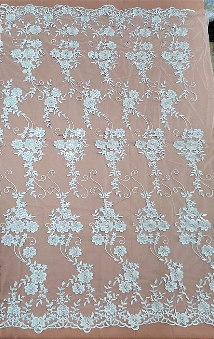 Renda c/ paetê 70887 Branco