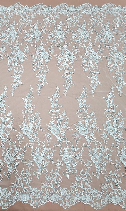 Renda c/ paetê 70907 Branco