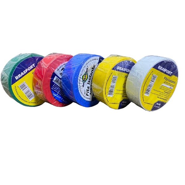 Kit de Fitas Isolantes Coloridas Brasfort - Segurança e Organização para Instalações Elétricas
