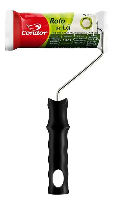 955 9CM C/S ROLO DE LA - ROLO P/ PINTURA LA SINTETICA COM SUPORTE CONDOR