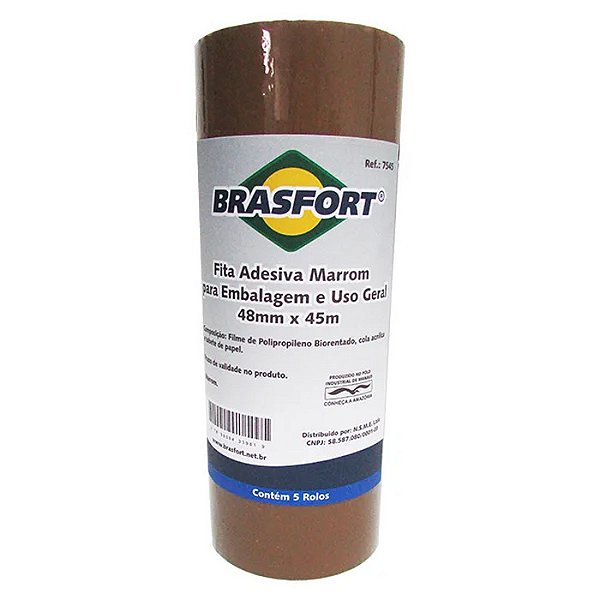FITA PARA EMBALAGEM 48MM X 45M MARROM BRASFORT