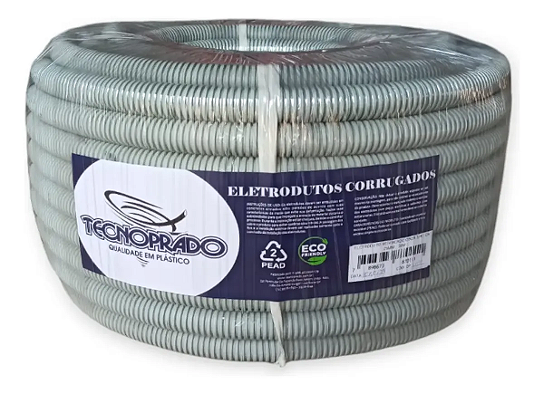 ELETRODUTO REFORCADO CINZA 3/4 DN 25MM 50M TECNOPRADO