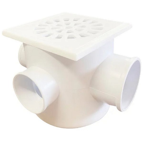 CAIXA SIFONADA QUADRADA 100 x 100 x 50 MM BRANCA REBOUÇAS