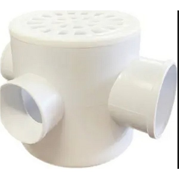 CAIXA SIFONADA REDONDA 100 x 100 x 50 MM BRANCA REBOUÇAS