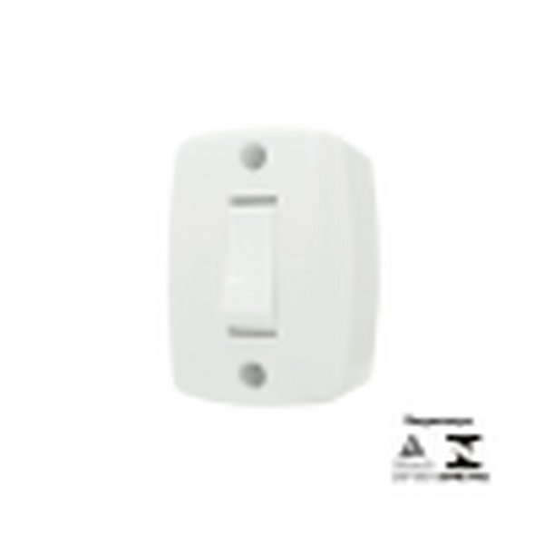 INTER SIMPLES 6A 250V SOBREPOR RETANGULAR ILUMI