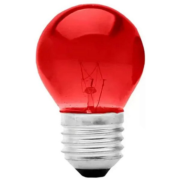 LAMPADA BOLINHA 15W 220V E27 BG35 VERMELHA BRASFORT