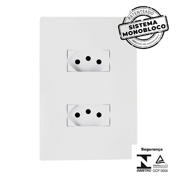 CJ 2 TOMADAS 10A 250V SEPARADAS MONOBLOCO I9 ILUMI