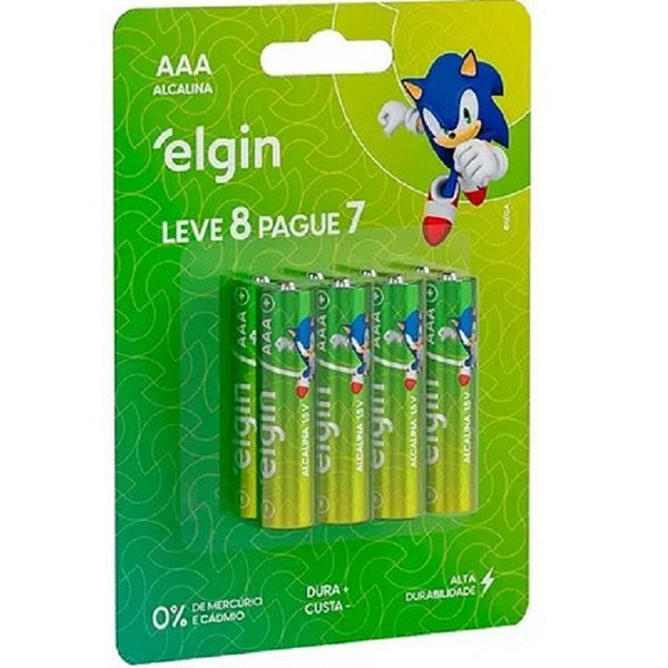 PILHA ALCALINA AAA BLISTER C/8 ELGIN