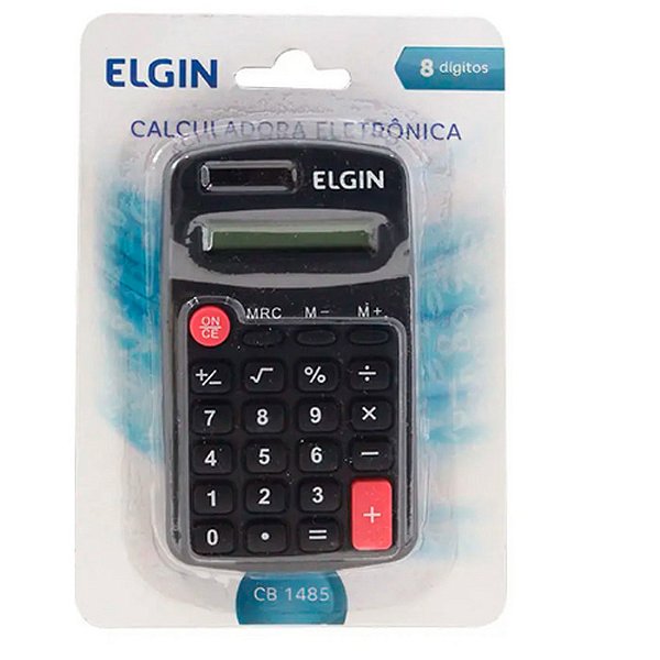 CALCULADORA BOLSO CB1485 PRETA 8 DIGITOS SOLAR ELGIN
