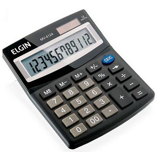 CALCULADORA MESA VISOR 12 DIGITOS PRETA ELGIN