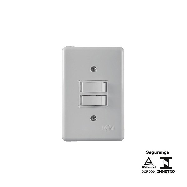 CJ INTER SIMPLES + INTER PARALELO 6A 250V STYLUS ILUMI