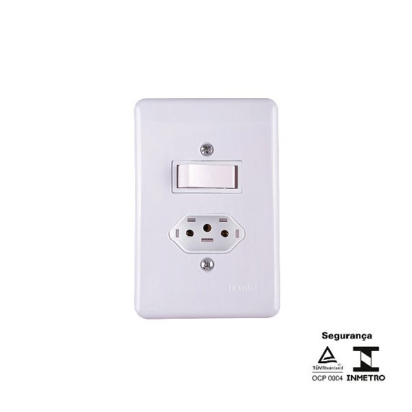CJ INTER SIMPLES 6A C/ TOMADA 2P+T 10A 250V STYLUS ILUMI