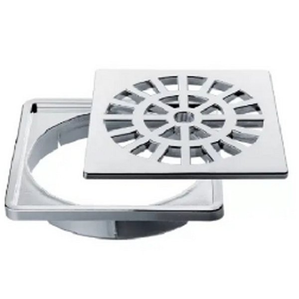PORTA GRELHA QUADRADO C/ GRELHA 100 MM CROMADO REBOUÇAS