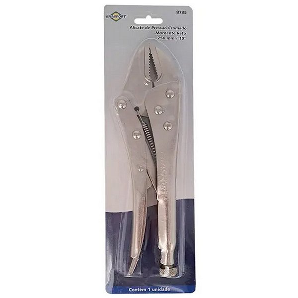 ALICATE PRESSAO BICO RETO CR.10" 254MM BRASFORT
