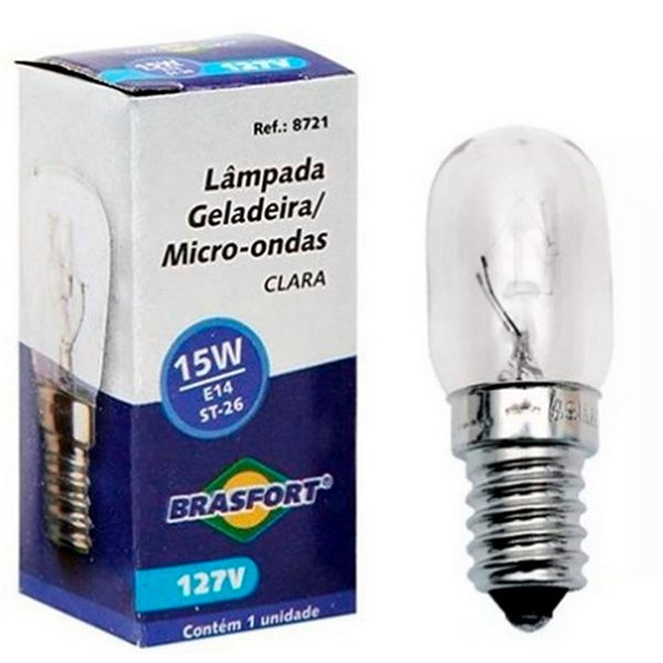 LAMPADA GELADEIRA/MICRO 15W 127V E14 BRASFORT