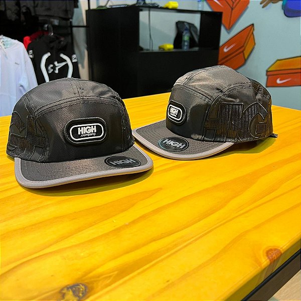 BONÉ FIVE PANEL HIGH BORDADO PRETO