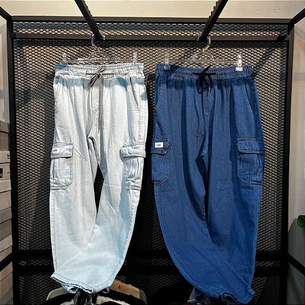 CALÇA JEANS CARGO EBLA