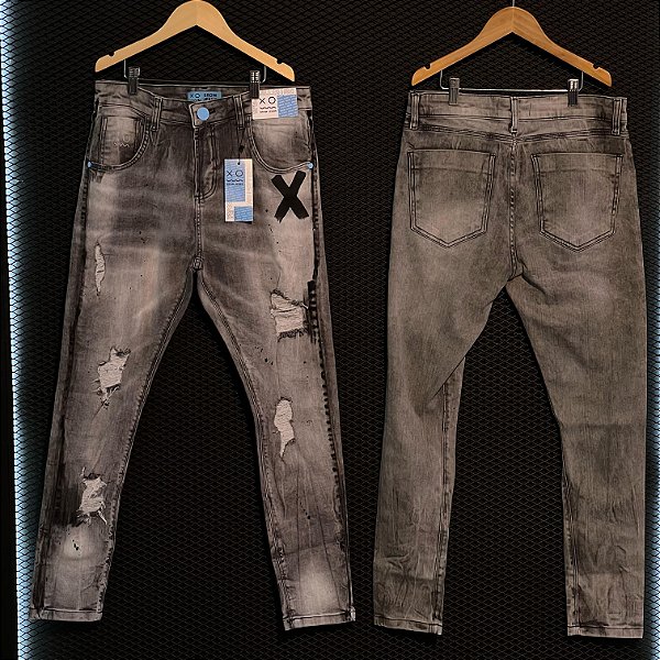 CALÇA BROW JEANS  "X" GRAFITE