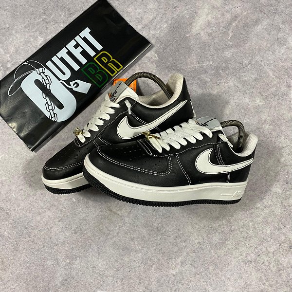 AIR FORCE 1 BLACK SEWING WHITE
