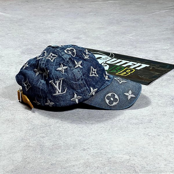 BONÉ LOUIS VUITTON JEANS ESCURO COM BRANCO