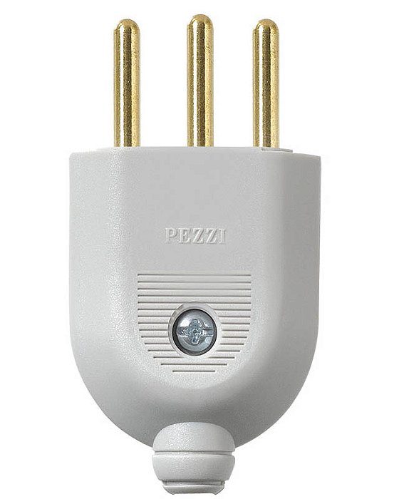 PLUGUE MODELLO (2P+T) 10A 250V~ CINZA