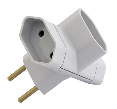 PLUGUE 2P 3 SAIDAS(T)10A 250V~CINZA POTE GRANDE