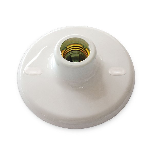 PORTA LÂMPADA E27 DE PORC. PLAFONIER PLASTICO BRANCO