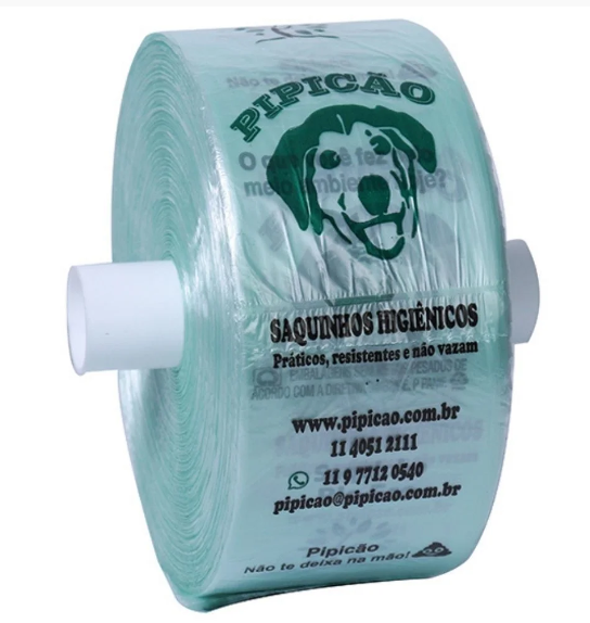 BOBINA COM 1075 SAQUINHOS VERDE PIPICAO