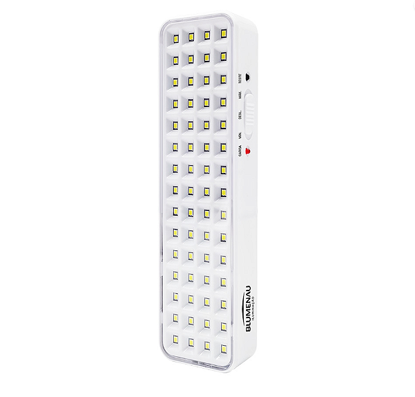 Luminária de Emergência 60 LEDs Bivolt 4W 6.500K Branco