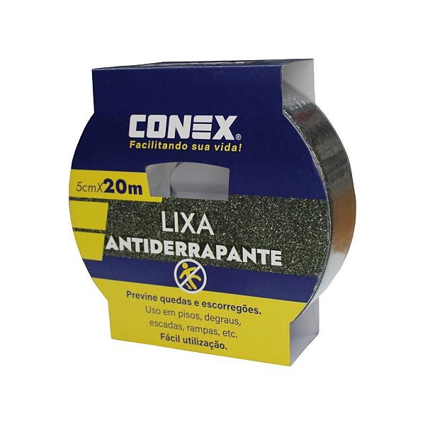 LIXA ANTIDERRAPANTE PRETA 5CM X 20M CONEX