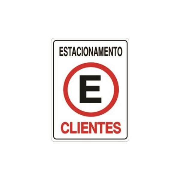PLACA SINALIZACAO ESTACIONAMENTO CLIENTE 20X30