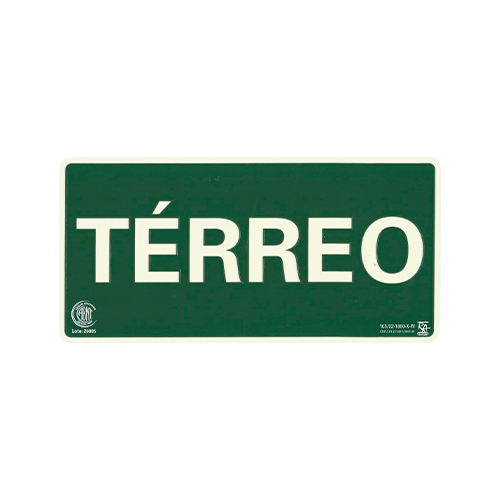 PLACA FOTOLUMINESCENTE S17 ANDAR AC 12X24X0,2CM TERREO E ANDARES