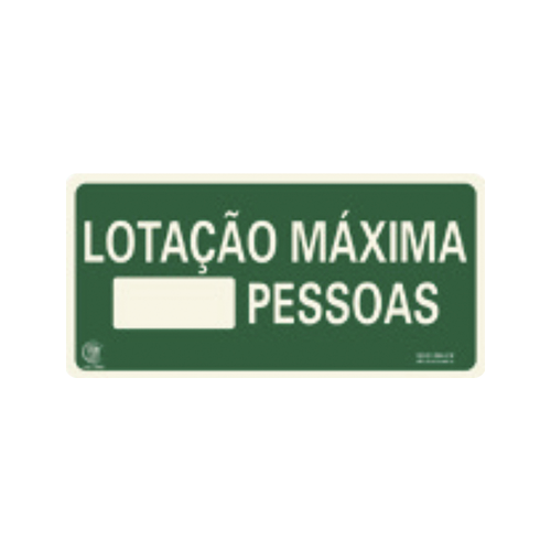 PLACA FOTOLUMINESCENTE M2 IND LOTACAO MAXIMA ADM FOTOL 15X30X02