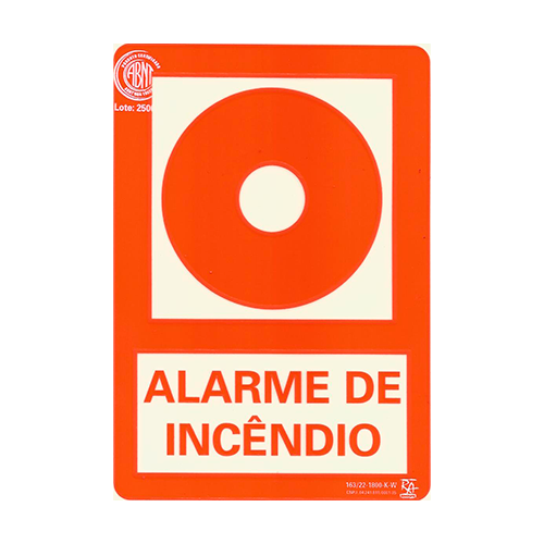 PLACA FOTOLUMINESCENTE E2 ALARME DE INCENDIO AC 11X15X0,2CM