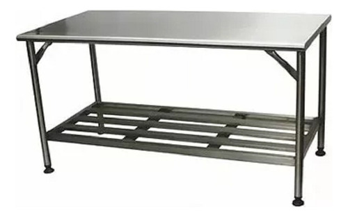 Mesa De Aço Inox Com Prateleira Inferior 150x70x85