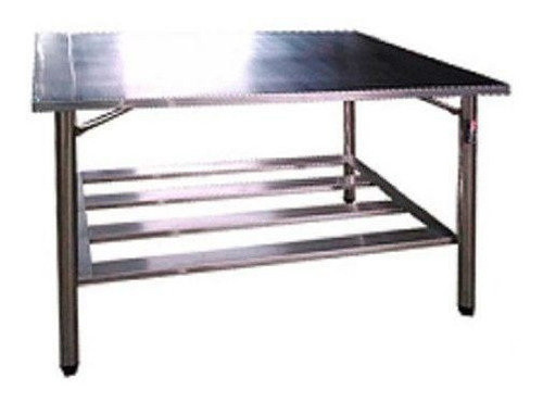 Mesa Inox 1,50x70x28 Com Prateleira Inferior