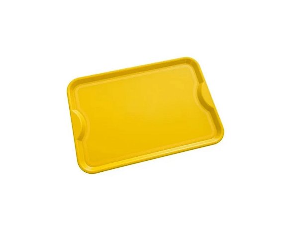 Kit Bandeja Plástica Para Festas C/ 10 Pçs Amarelas 48x33