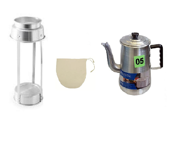 Kit Café 5 Litros Tripé Bule Aro E Coador