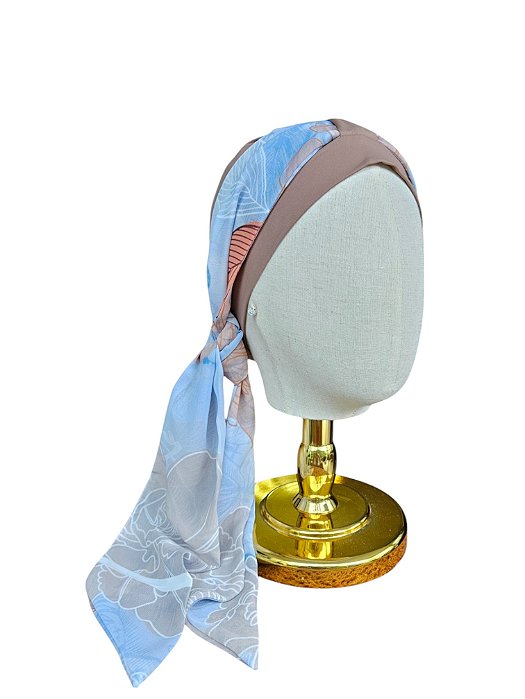 Turbante Aatma Castanho UV 50+ com Lenço Tons