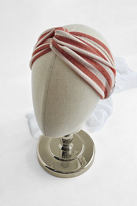 Faixa Turbante Listras Vermelha