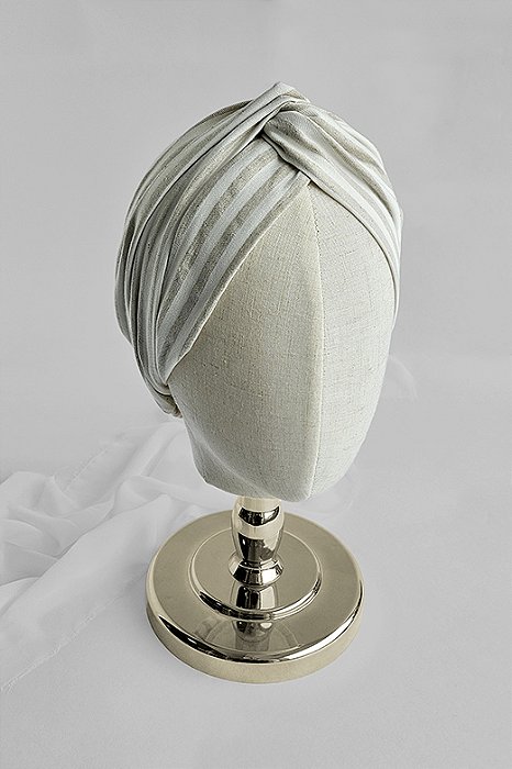 Faixa Turbante Branco & Areia
