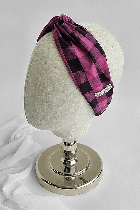 Faixa Turbante Xadrez Vibrante