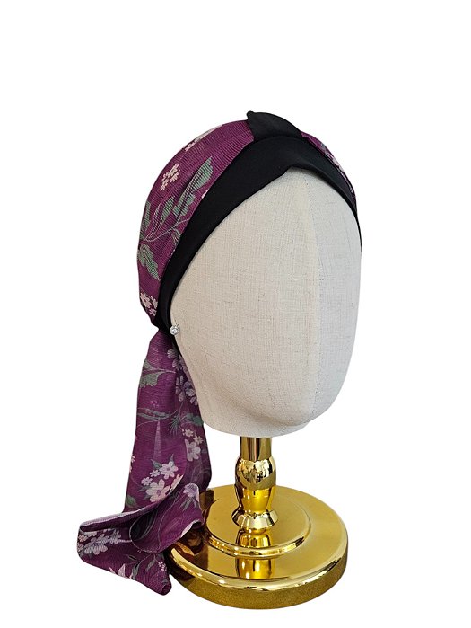 Turbante Aatma Preto UV 50+ com Lenço Carinho