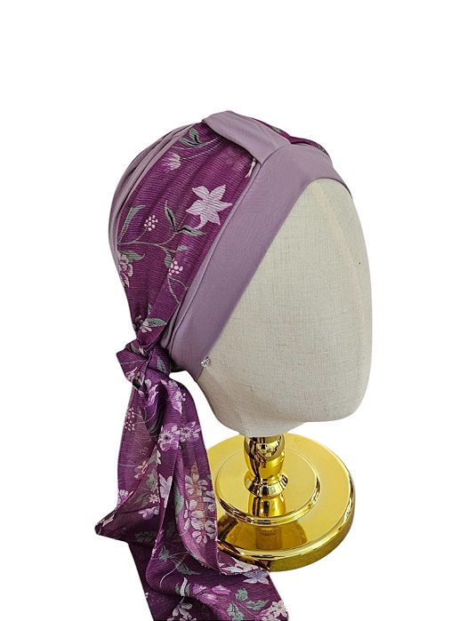Turbante Aatma Lilás UV 50+ com Lenço Carinho