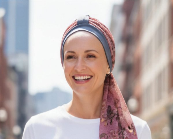 Turbante Aatma Verde Eucalipto UV 50+ com Lenço Rose Florata