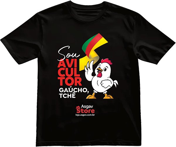 Camiseta Sou Avicultor Gaúcho - Preta